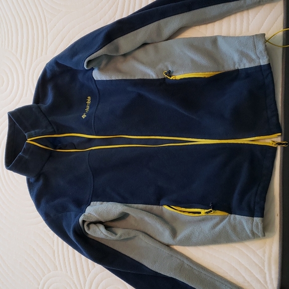 Columbia men's large blue and gray full zip fleece jacket - Picture 1 of 6